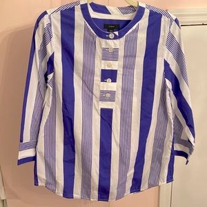 NWT! J CREW blue and white stripe top. Size XXS.